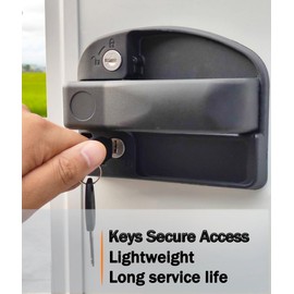 RV Master- Black RV Door Trigger Lock Replacement, RV Door Locks, RV Door Handle with 2 Keys, Camper Door Lock, Trailer Door Lock, Camper Lock Replacement, Camper Door Latch only Fits 2.75"x3.75"