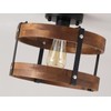 Rustic Farmhouse Wood Flush Mount Ceiling Light Fixture 1 Light