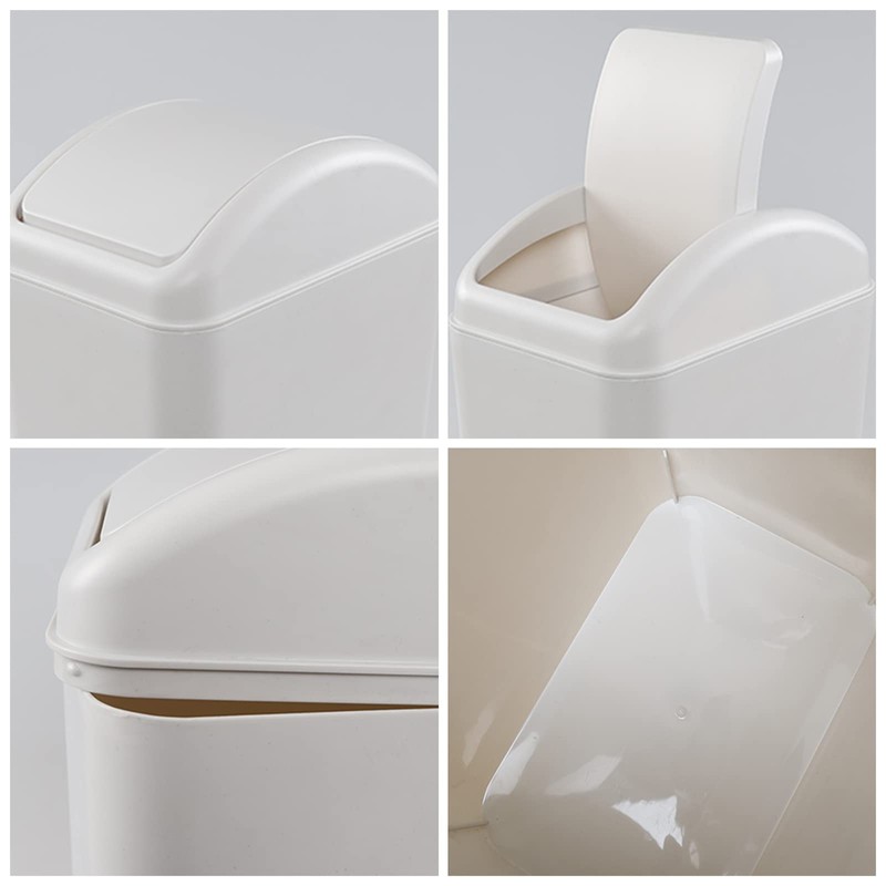 Kiddream 14 Liters Plastic Waste Bins, Swing Lid Trash Can