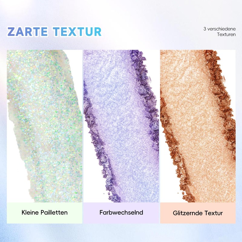 Noerrors Glitter Eyeshadow Palette 9 Colours Multichrome Eyeshadow Shimmer Holographic