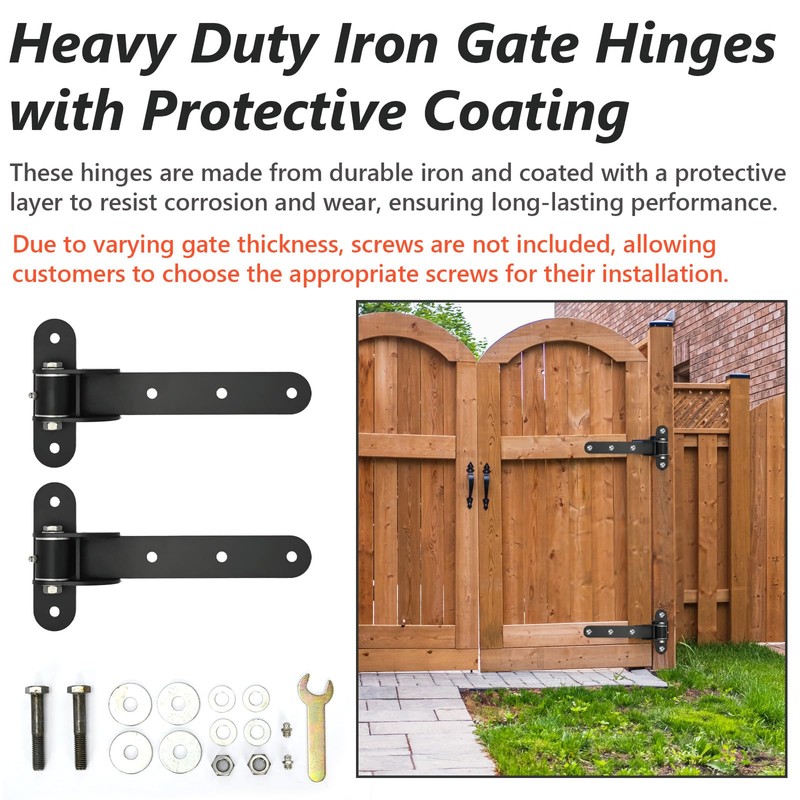 2 Pack Heavy Duty Gate Hinges, 1000 lbs Capacity