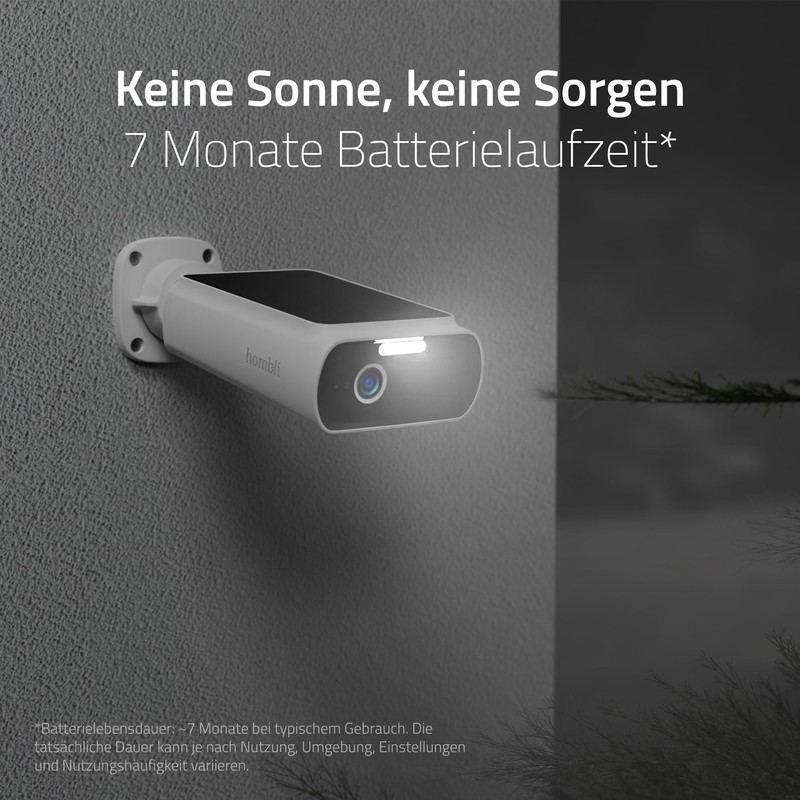 Hombli 2K Solar Outdoor Surveillance Camera, Integrated & Scratch Resistance