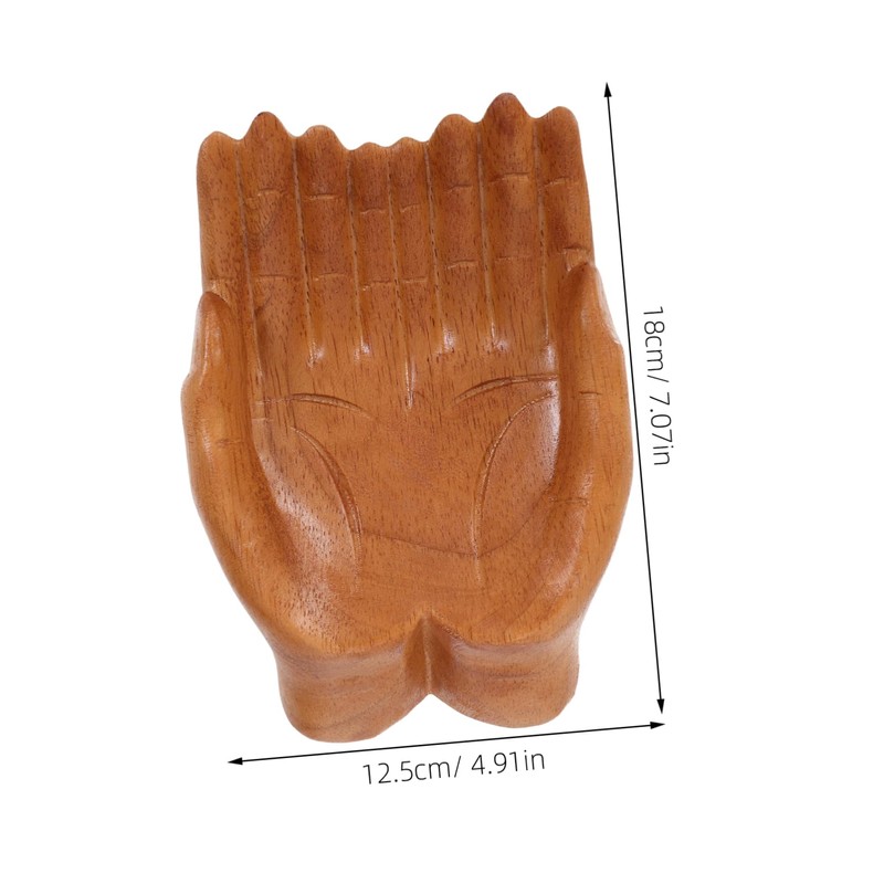 Gatuida Hand Carved Wooden Decorative Bowl for Keys Artistic Entryway