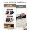FANGSUN Hat Rack for Wall, Wooden Baseball Cap Organizer with