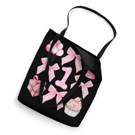 1st Coquette Birthday Party One Year Old Girl Coquette Bow Tote Bag