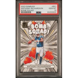 Graded 2023 Panini Donruss Anthony Richardson #BS1 Bomb Squad Rookie RC Football Card PSA 10 Gem Mint