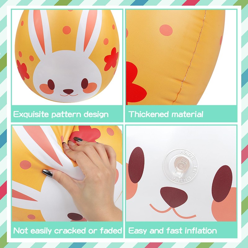 Larber 24 Pcs 9 Inch Inflatable Easter Eggs Outdoor PVC