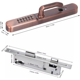 diama Mechanical Keyless Entry Door Lock 12 Key Keypad With Keys Door Knob - Rose Gold