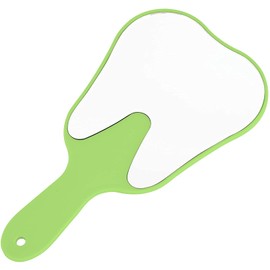 OUBO 6 espejos de mano con mango en forma de diente, herramienta de espejo facial, espejo de viaje de mano, pequeños espejos de maquillaje de plástico (color al azar)