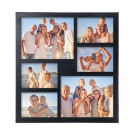 MONT PLEASANT Collage Picture Frame 5x7 and 8x10 Photos -Large Size 6 Openings Black Picture Frame Wall Decor for Wall Mounting vertically or horizontally - Home and Family Display 5x7 and 8x10