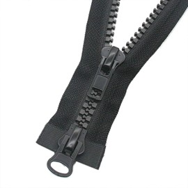 Leekayer #10 72 Inch Zippers for Sewing Different Slider Two Way Separating Plastic Zippers for Coat Parka Down Jacket Heavy Duty Resin Zipper 72" (182.88cm）Bulk