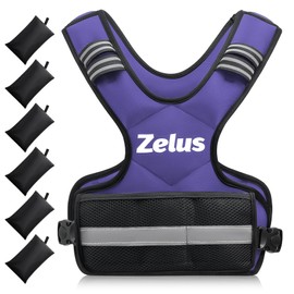 ZELUS Weighted Vest for Men and Women, Adjustable Body Weight Vest Exercise Set for Workouts, 4-10lb/11-20lb/20-32lb with 6 Ironsand Weights for Cardio Strength Training Walking Jogging, 4-10lb. Violet
