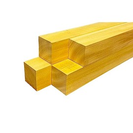 Barrington Hardwoods Yellow Heart Turning Blanks 2" x 2" (4 Pcs) (2" x 2" x 12")
