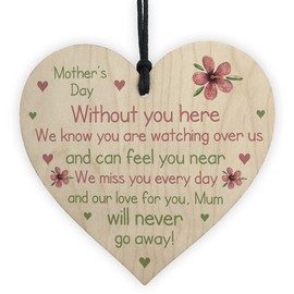RED OCEAN Memorial Gift For Mum On Mothers Day Wooden Flower In Memory Plaque For Mum