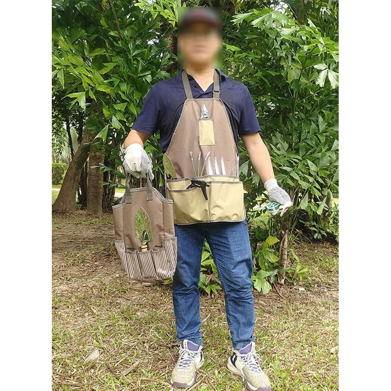CHENGZI Gardening Apron with Pockets Oxford Cloth