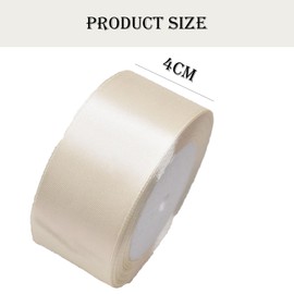 4 cm Cream Satin Ribbon, Satin Decorative Ribbon, Gift Ribbon, Wide Ribbon for Dress, Wedding, Christening and Birthday Gifts, Satin Decorative Ribbon, Gift Wrapping, 22.8 m
