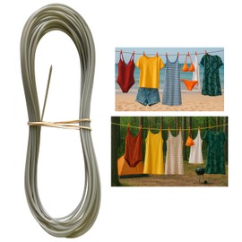 VEZODEK 10 m Camping Washing Line Outdoor with Steel Core, 2 mm Extra Strong Travel Washing Line, Camping Clothesline, Travel Clothesline, Balcony, Garden, Holiday, Beach, Motorhome, Caravan (Grey