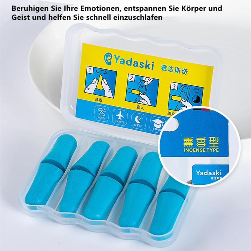 Pack of 10 Ear Plugs - Reusable Premium Foam Plugs