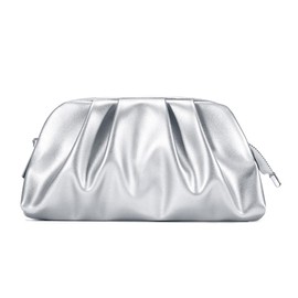 SWEETV Dressy Vegan Leather Clutch Purse for Women Formal, Soft Pleated PU Evening Clutch for Weddings, Proms, Cocktail-Gemma