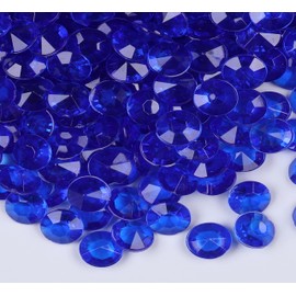 Gintoaria 1000pcs/ Pack Wedding Table Acrylic Diamond Scatter Crystals Confetti Acrylic Gems Vase Fillers Rhinestones for Wedding, Bridal Shower, Vase Beads Decorations (10mm, Royal Blue)