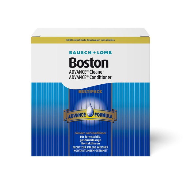 Bausch + Lomb Boston Advance Hard Lens Multipack: 3 x 30ml Contact Lens Cleaner, 3 x 120ml Storage Fluid