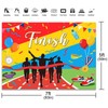 Fitumiw Marathon Finish Backdrop 7x5ft Congratulations Finishing Marathon Decorations Background