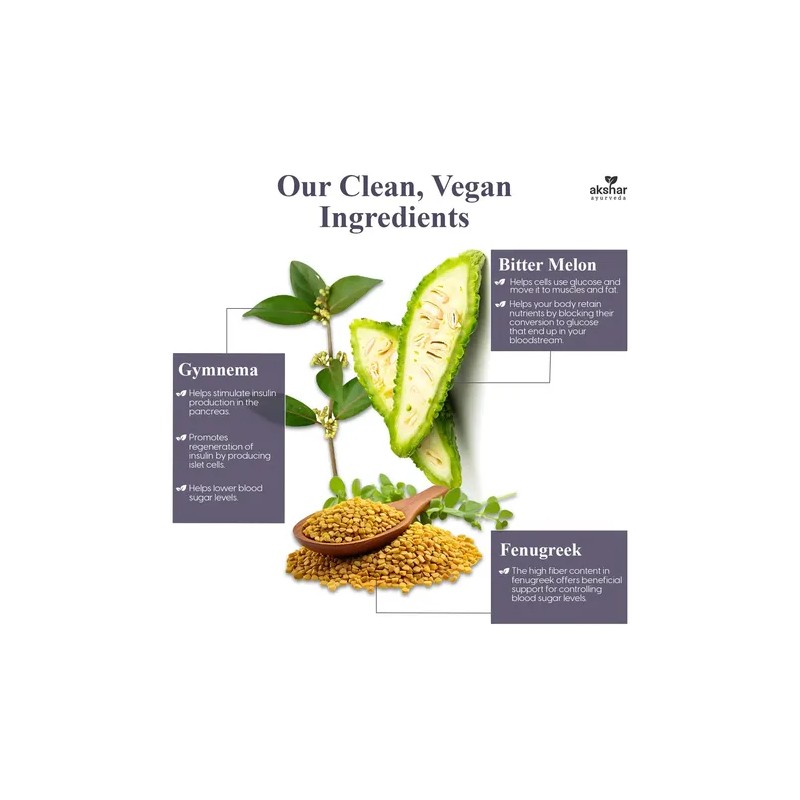 Akshar Ayurveda Gluco Support 60 Cápsulas