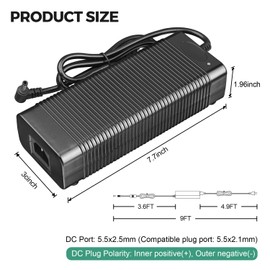 24V 10A Power Supply Adapter, COOLM AC 100-240V to Converter DC 24 Volt 10Amp 240W 10 Amp 8A 6A Power Adapter Transformer for LCD Monitor LED Strip Light CCTV Security System