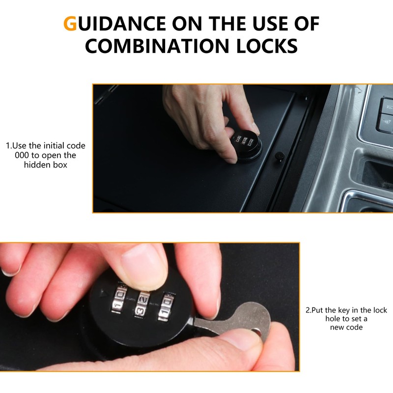 West-xingzhe Center Console Organizer Safe Lock Box Storage Compatible with