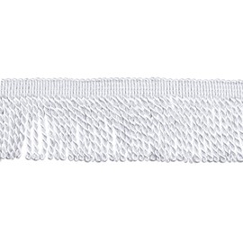 CRAFFANCY 13m Silver Polyester Fringe Trim