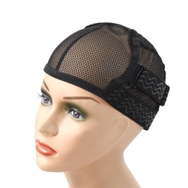 1 Pc Black Mesh Weaving Caps Silicone Grip Elastic Band Wig Cap with Removable Adjustable Silicone Nonslip Wig Band for Making Wig Keeping Wig in Place