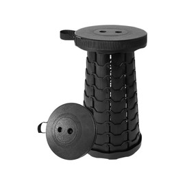 Narui Seven Outdoor Portable Telescopic Stool,Adults Lightweight Foldable Stool, Compact Size 9.84×9.84×2.365 Inches for Fishing Camping Hiking, PP Plastic Material，Telescoping Foldable