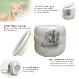 Oleegil Small Urns for Human Ashes - Ceramic Memorial Urns for Small Urns for Human Ashes or Pets with Exquisite Box (Ceramic Lid)