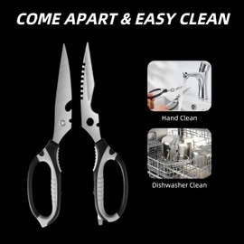 Sharp Kitchen Scissors Detachable with Soft Comfort Handle,Dishwasher Safe Cooking, Heavy Duty Stainless Steel Kitchen Shears, Easy to Clean