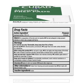 CURAD Alcohol Prep Pads 400ct (4 Boxes) – First Aid Swabs Wipes
