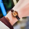 Women's Square, Leather Strap, Diamond, Wristwatch, Small, Stylish, Waterproof, Simple,