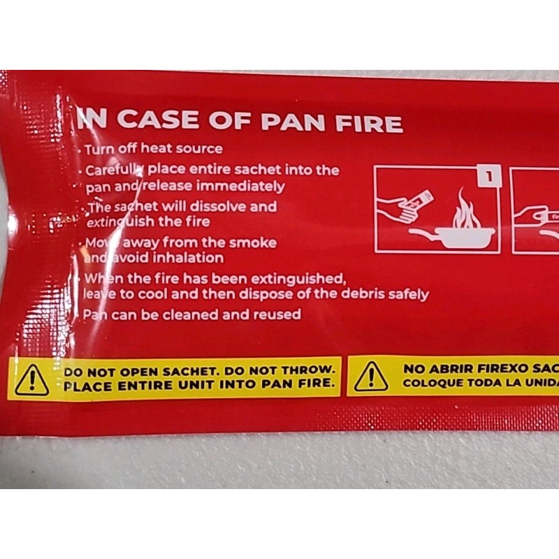 Firexo Lot Of 10 Firexo Cooking Pan Fire Extinguisher Sachets