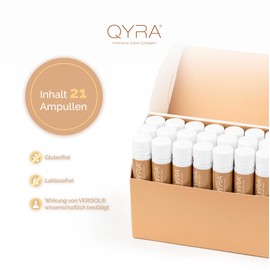 Qyra Collagen Drinkt - 21 Ampoules | Verisol Collagen Peptides, Collagen Peptides for Firm Hair, Strong Nails, Collagen Peptides Ready to Drink in Practical Bottles