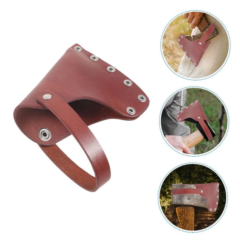 KONTONTY Hatchet Sheath Leather Cover Durable Axe Protector for Outdoor