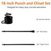 Air Hammer Bits 18''(450mm) Long 2-Piece Set, 3/4'' Air Chisel,
