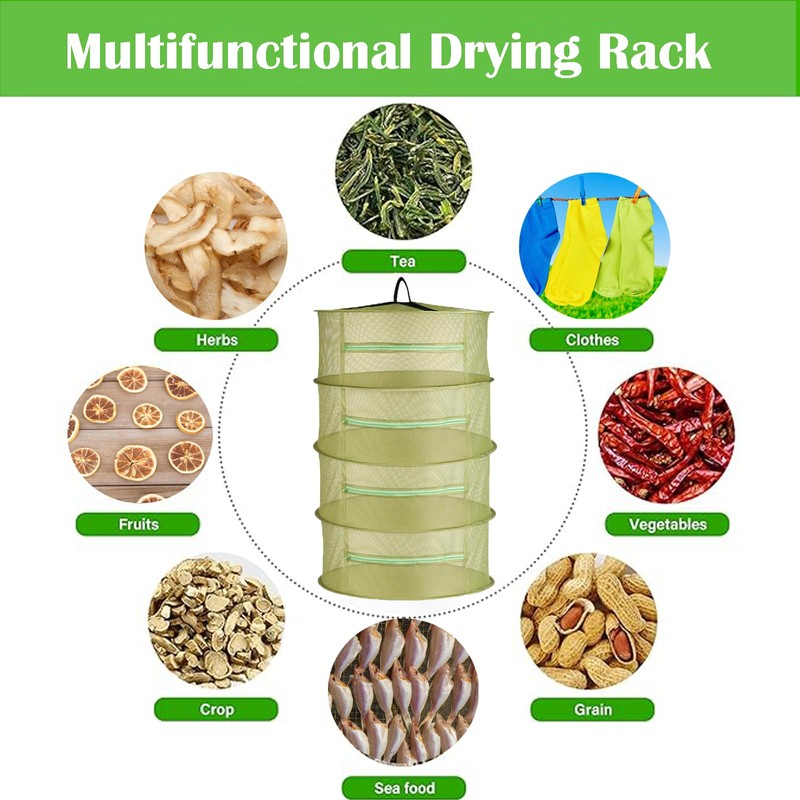 Drying Net Mesh Herb Dryer for Herbs, 4-Layer Herb Drying