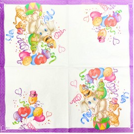 Keep Unique 20-ct 13x13 Animal Birds Paper Luncheon Decoupage Napkins, 3-Ply Servilletas Printed Kids Party Cocktail Napkin for Art, Dinner and Party, Disposable Napkins Decor