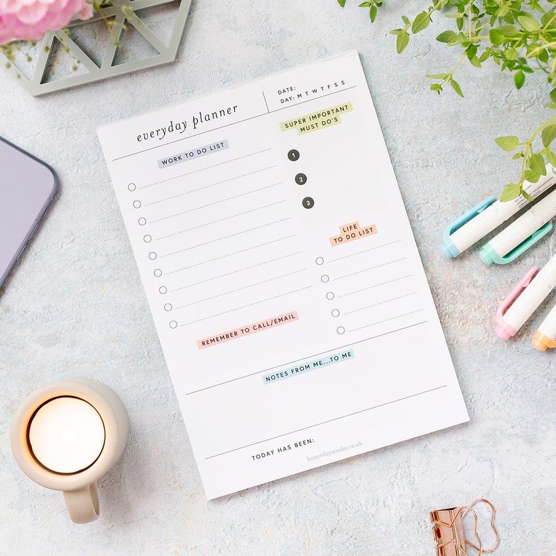 Everyday Planner - Daily Planner Notepad | To Do List