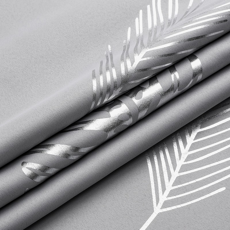 Estelar Textiler Light Grey Blackout Curtains 108 Inches Long, Silver
