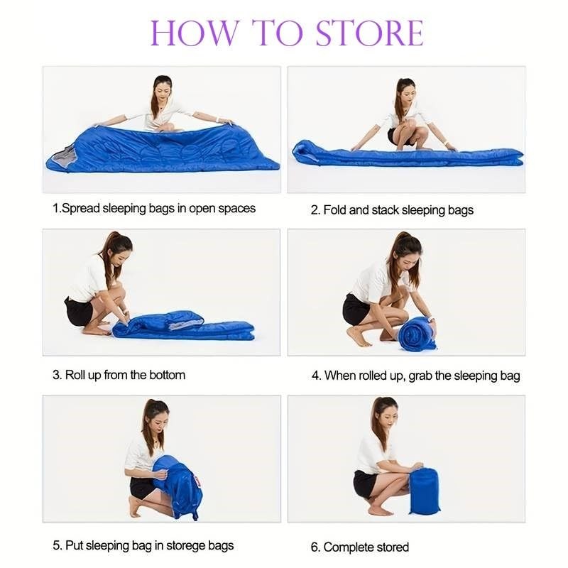 Sleeping Bag - 7' Blue Mummy Adult Envelope Style Rectangular