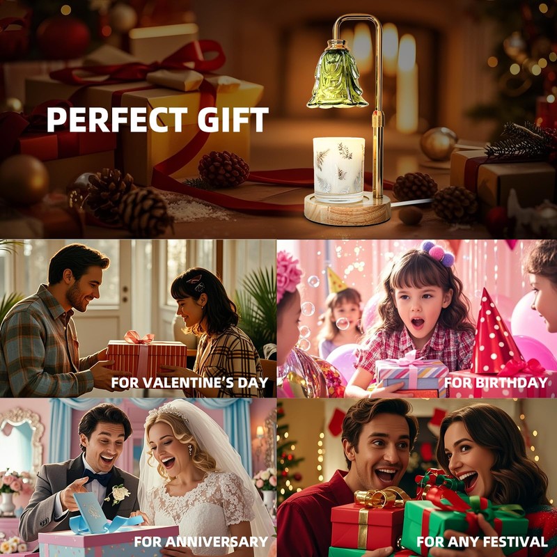 HITDLTSC Candle Warmer Lamp with Timer, Adjustable Height, 3 Replacement