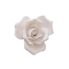 AMERRY Ceramic Wall Art - 3D Flower Wall Decor, Handmade Porcelain Flower Wall Hanging Sculpture (White Rose, 2.76")