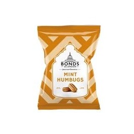 Bonds Mint Humbugs Bags | Boiled Sweet | Toffee Centre | Refreshing Treat | 120g | (Pack of 12)