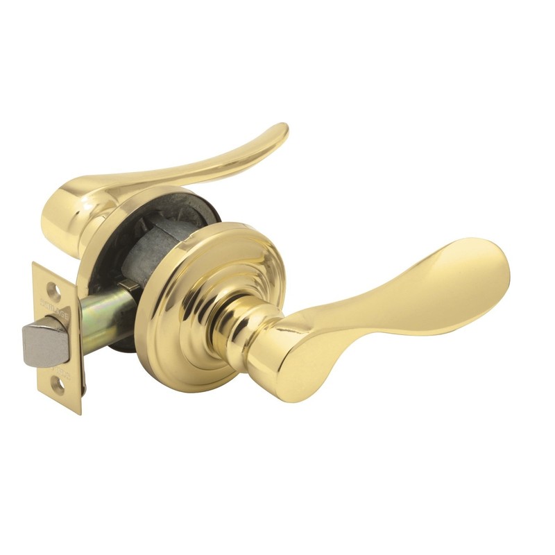 Schlage Champagne Passage Lever, Andover Rose,Bright Brass