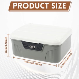 AwObEpl Lockable Storage Container Plastic Lockable Storage Box 4 Digit Password Storage Organizer High Security Lockable Storage Bin Sturdy Lockable Storage Bin for Home (Small: 26×22.5×12cm)